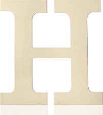 Wooden Letters 12 Inch H, 1/5 Inch Thick Large Wooden Letters for Wall Decor Unf