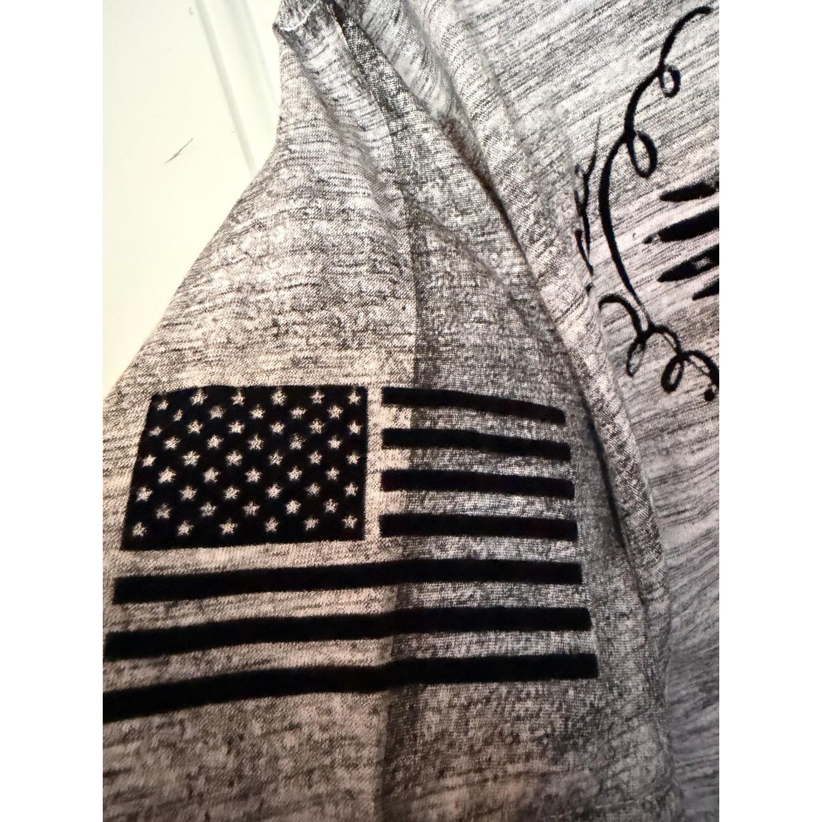 Affliction Mens Freedom Defender T-Shirt Gray Burnout Patriotic Liberty Or Death image 4
