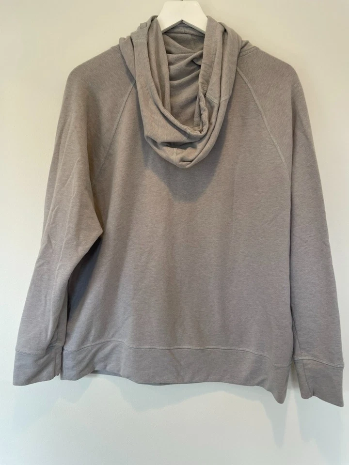 Женская толстовка с капюшоном North Face очень большой серый махровый топ пуловер воронка вырез XL - Изображение 2 из 4