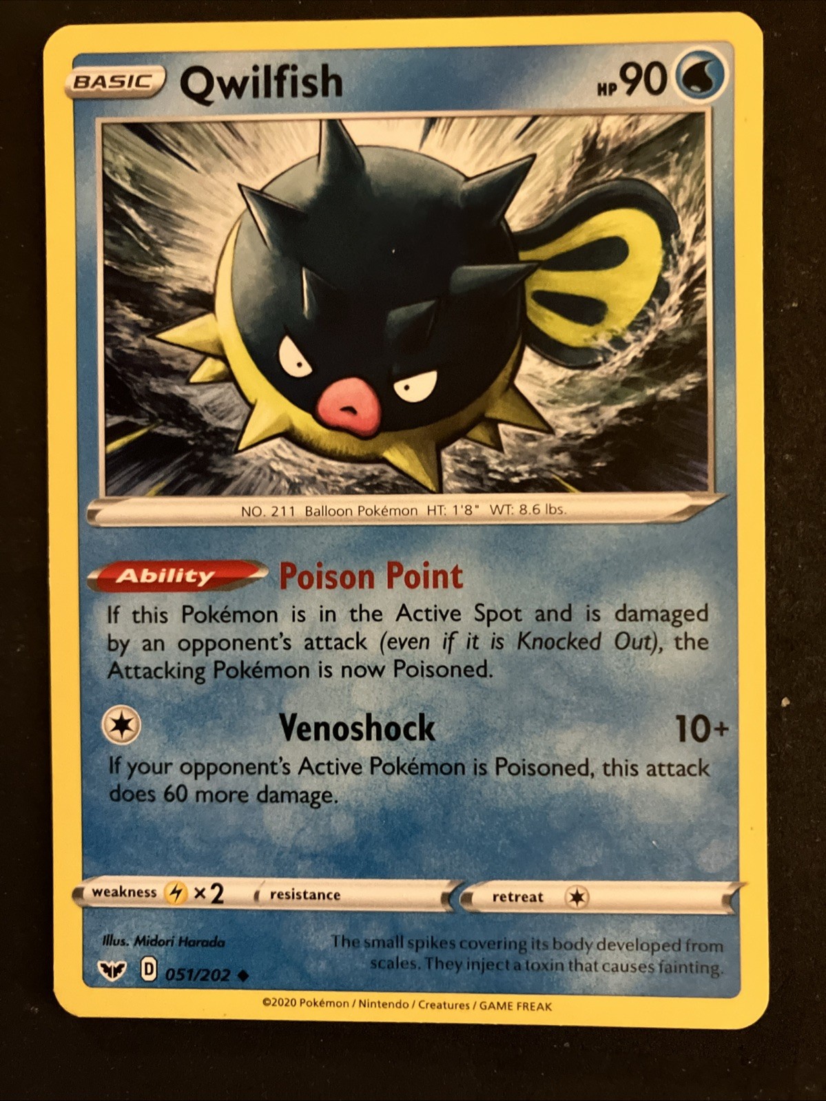 Pokemon - Sword & Shield - Qwilfish -  Card 51/202