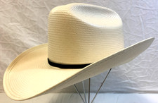 Vintage STETSON Cowboy Hat Shantung Panama Natural Rodeo Western Size 6 3/4