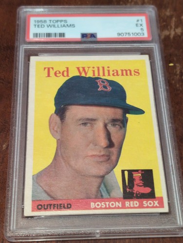 1958 TOPPS # 1 TED WILLIAMS PSA 5 EX  Boston Red Sox Nice! 