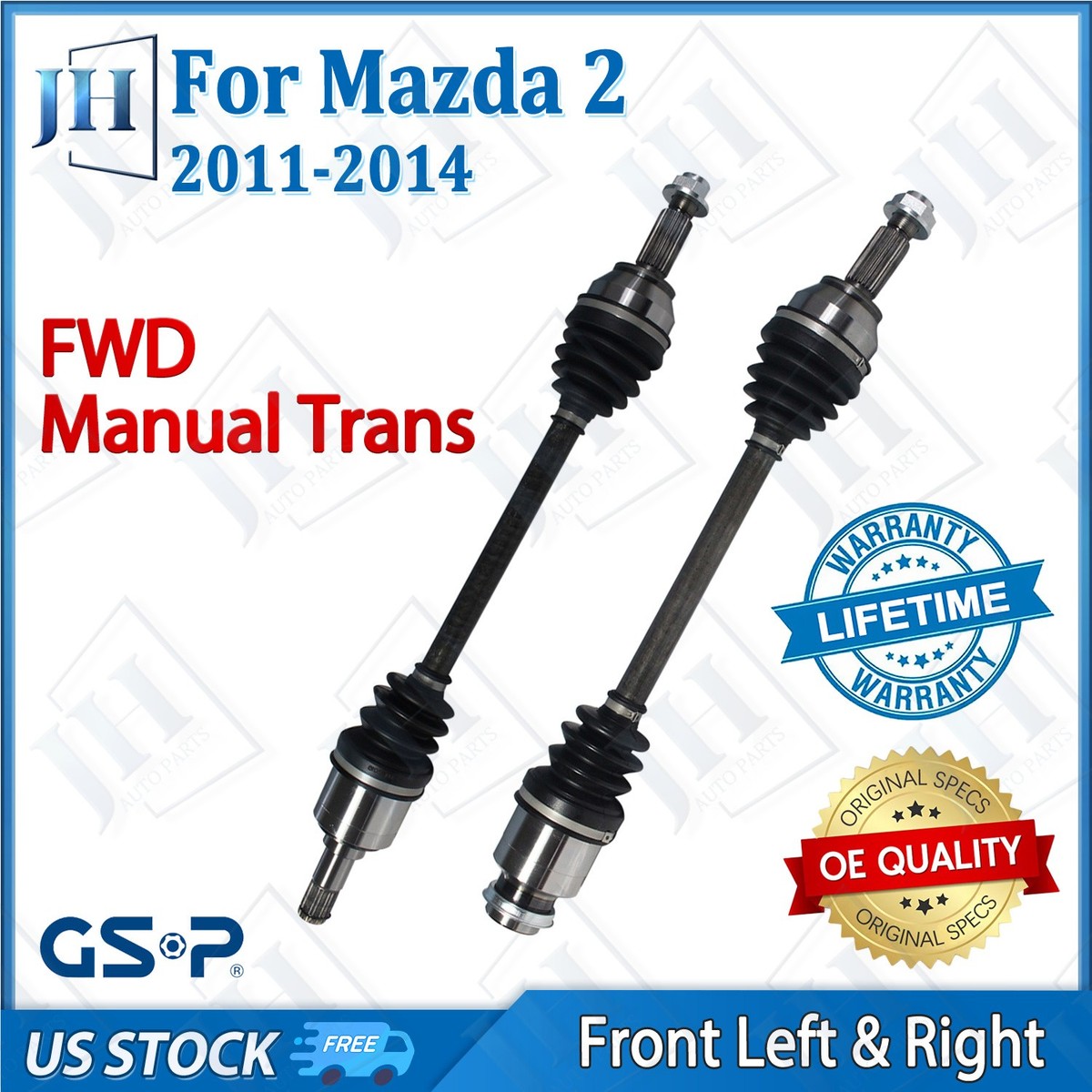 OEM Front Pair CV Axle Shaft Set For 2011 13 14 Mazda 2 L4-1.5L