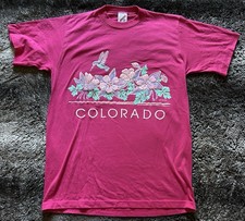 Vintage 1991 Colorado Hummingbird Single Stitch Women Size M Made In USA Flowers