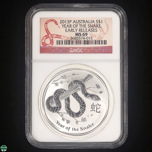Australia 2013-P Yot Snake Lunar New Year NGC MS 69 Early Releases