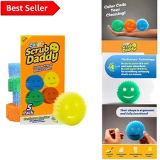 5 Count Scratch-Free Kitchen Sponges - Odor Resistant, BPA-Free, Multi-Purpose