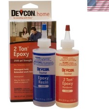 Devcon 2 Ton Epoxy - Clear Water Resistant Adhesive for Strong Bonds 2x4.25oz 
