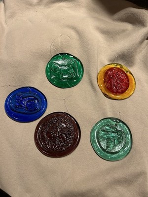 Lot Of 5 VTG Art Glass Hand Pressed - Cats, Angel, Wind, Bird - Blenko Inspired