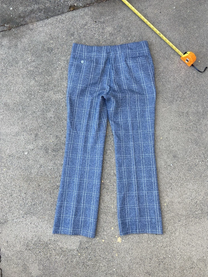 Pantalón Pantalón Vintage Años 70 34x30 Garra Cremallera Cuadros Disco Foto 2 de 4