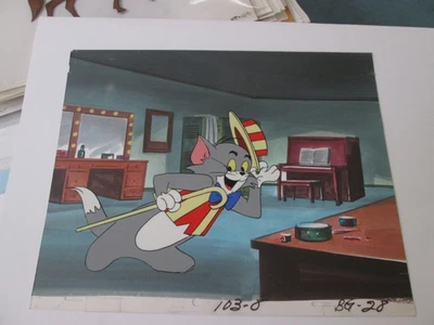 Hanna Barbera Tom and Jerry cel on Production Background 1970's set of 2 cels - Image 1 of 2
