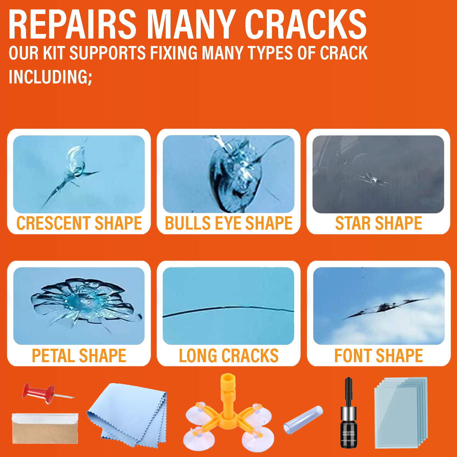 Windshield Repair Kit Fix Glass Chip Crack Car Windscreen Wind Screen Window eBay