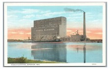 Itasca Elevator Shipping Tanker Boat SUPERIOR WI Wisconsin Vintage Postcard