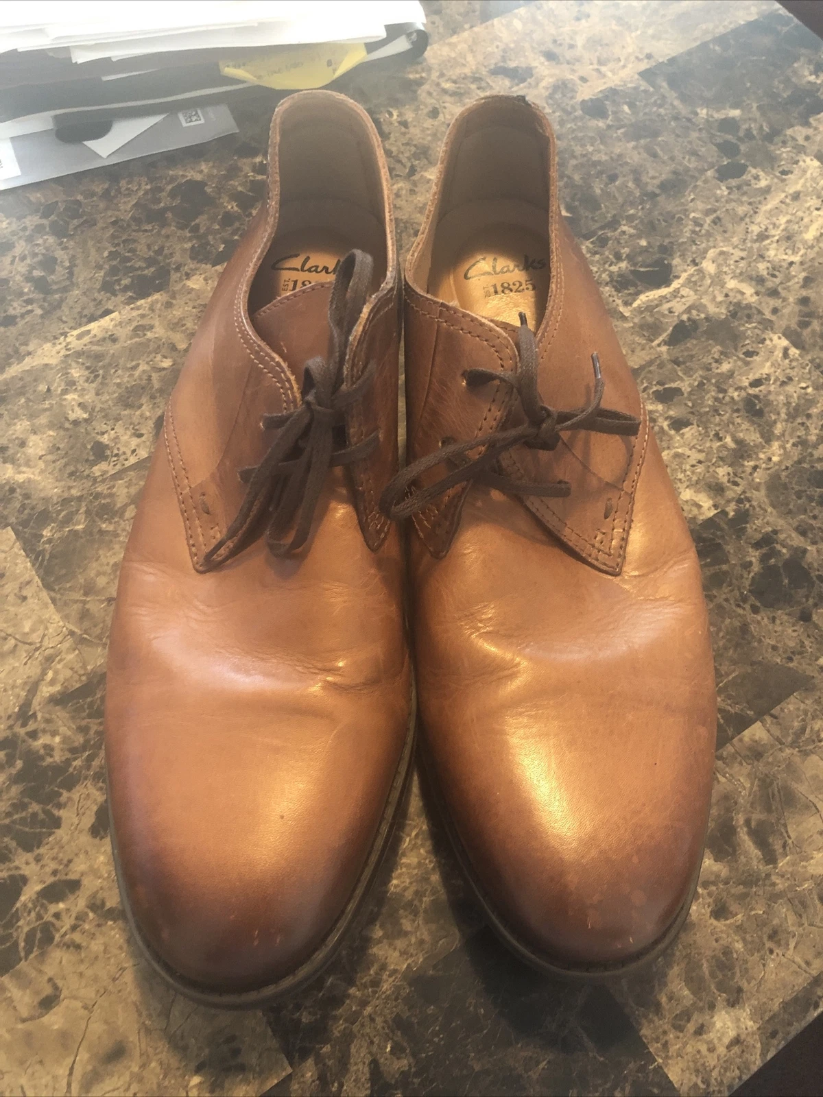 Scarpe uomo Clarks stringate in pelle marrone taglia 12 M