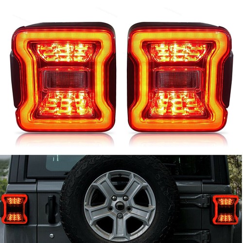 LED Tail Lights for Jeep Wrangler JL JLU 2018 2019-2023 2024 Rubicon Sahara Turn - Picture 3 of 12