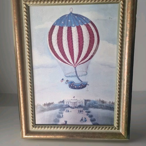LARGE Vintage Framed First Flight Over America print Alexandra Churchill frame - Picture 2 of 12