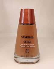 Covergirl Clean Liquid Foundation 165 Tawny Fauve Makeup Neutral Shade Career 2x