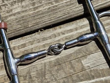 NEAT Hinged Rotating Center Jointed Roller English Full Cheek Bit  5-1/8" - MINT