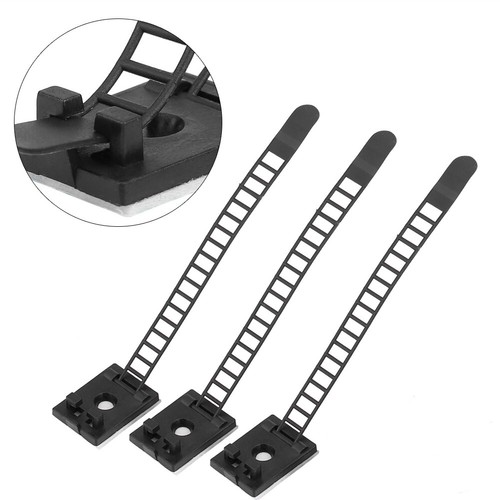 50pcs Self Adhesive Adjustable Clips Fastens Car Cable Wire Tie Clamp Organizer - Picture 7 of 12