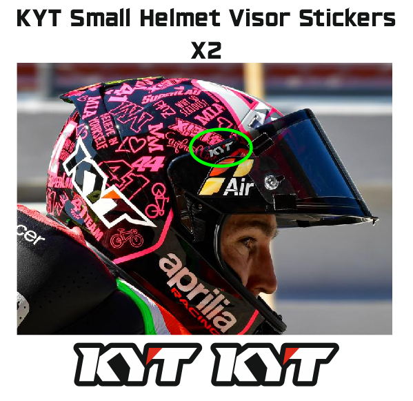 VISOR Stickers Decals For KYT Helmets (PAIR) (4CM x 1,4CM)