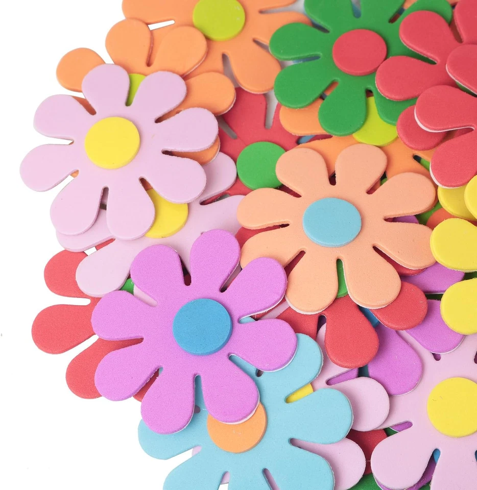 100 PIEZAS Pegatinas de Flores de Espuma - Pegatinas de Pared, Pegatinas de Flores Pequeñas Artesanías de Espuma para Foto 4 de 4