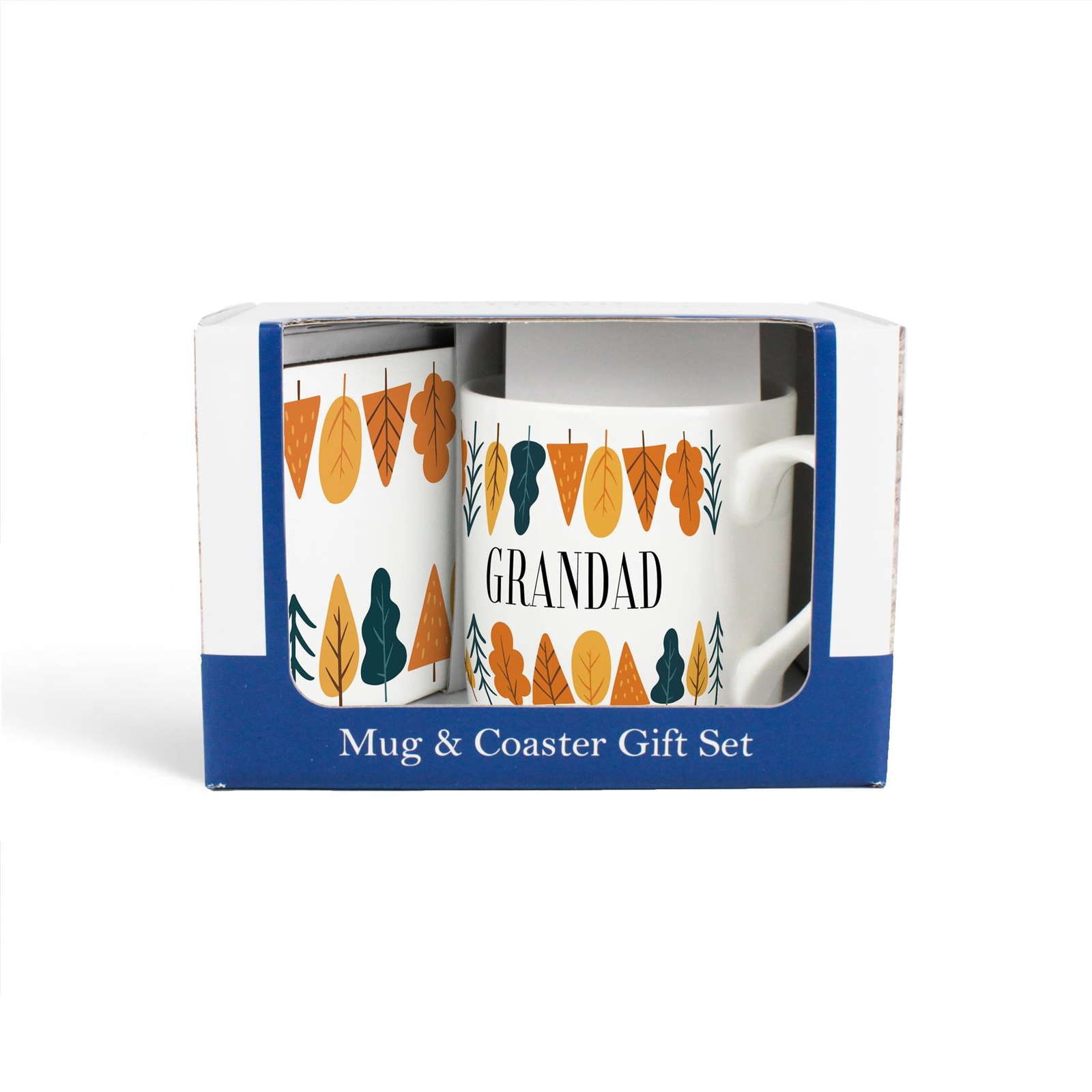 Autumn Trees Grandad Mug & Coaster Gift Set - Bone China Father's Day Present