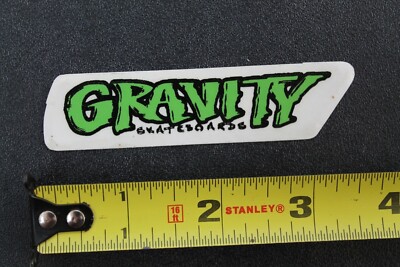 Gravity Skateboards Longboards Clear Green OG Z39A Vintage Skateboarding STICKER