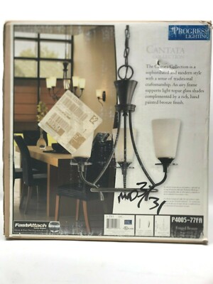 Progress Lighting Cantata Collection Forged Bronze 3-Light P4005-77FA LOT 0990