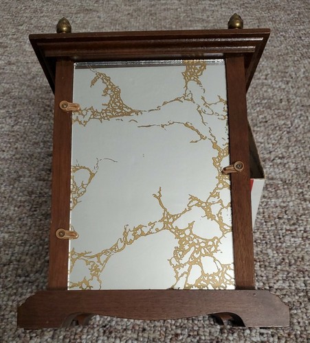 VINTAGE GOLDOME WOOD WEST GERMAN QUARTZ TABLE DESK CLOCK Working Good - Picture 7 of 12