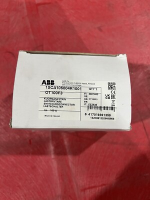 ABB OT100F3 NIB DISCONNECTOR SWITCH 100A U3S #B28