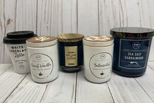 DW Home Scented Single Wick Candles w/ lid Assorted Scents & Jar Designs NEW