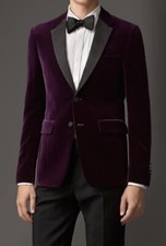 Men Purple velvet jacket, 2 Button Jacket, Wedding Wear coat, Tuxedo Designer,