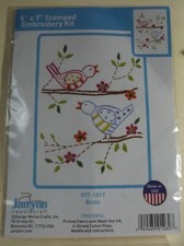 Stamped Embroidery Kit Birds Janlynn 997-1811 Needlework 5 x 7