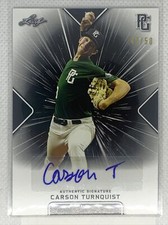 2021 LEAF PERFECT GAME CARSON TURNQUIST BLACK PAPER AUTO # 47/50