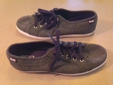 Keds Sneakers WMS Dark Gray Canvas Lace Up Foam Insole Real Since 1916 Size 10