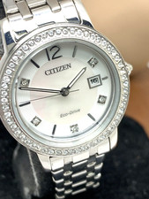 Citizen Womens Watch FE1180-65D Eco Drive Mother of Pearl Dial Silver Steel 29mm
