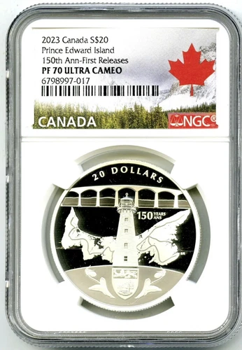 2023 $20 CANADA 1OZ SILVER PROOF NGC PF70 150TH ANNV PRINCE EDWARD ISLAND - FR