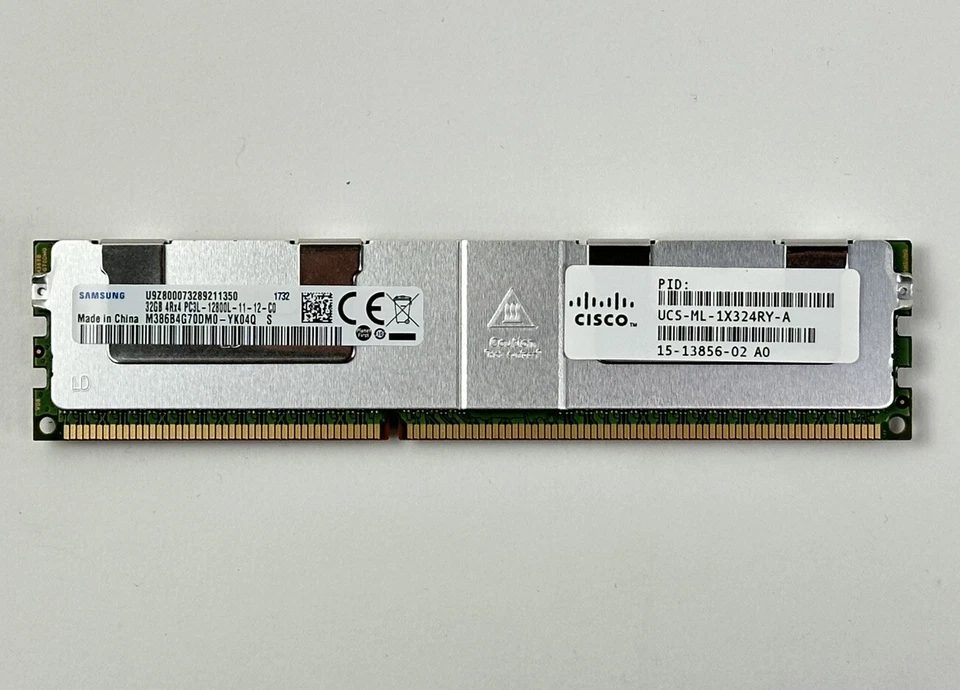 Genuine Cisco 1x 32GB 4Rx4 PC3-12800L ECC LRDIMM Server Memory RAM Samsung PC3L - Image 4 of 4