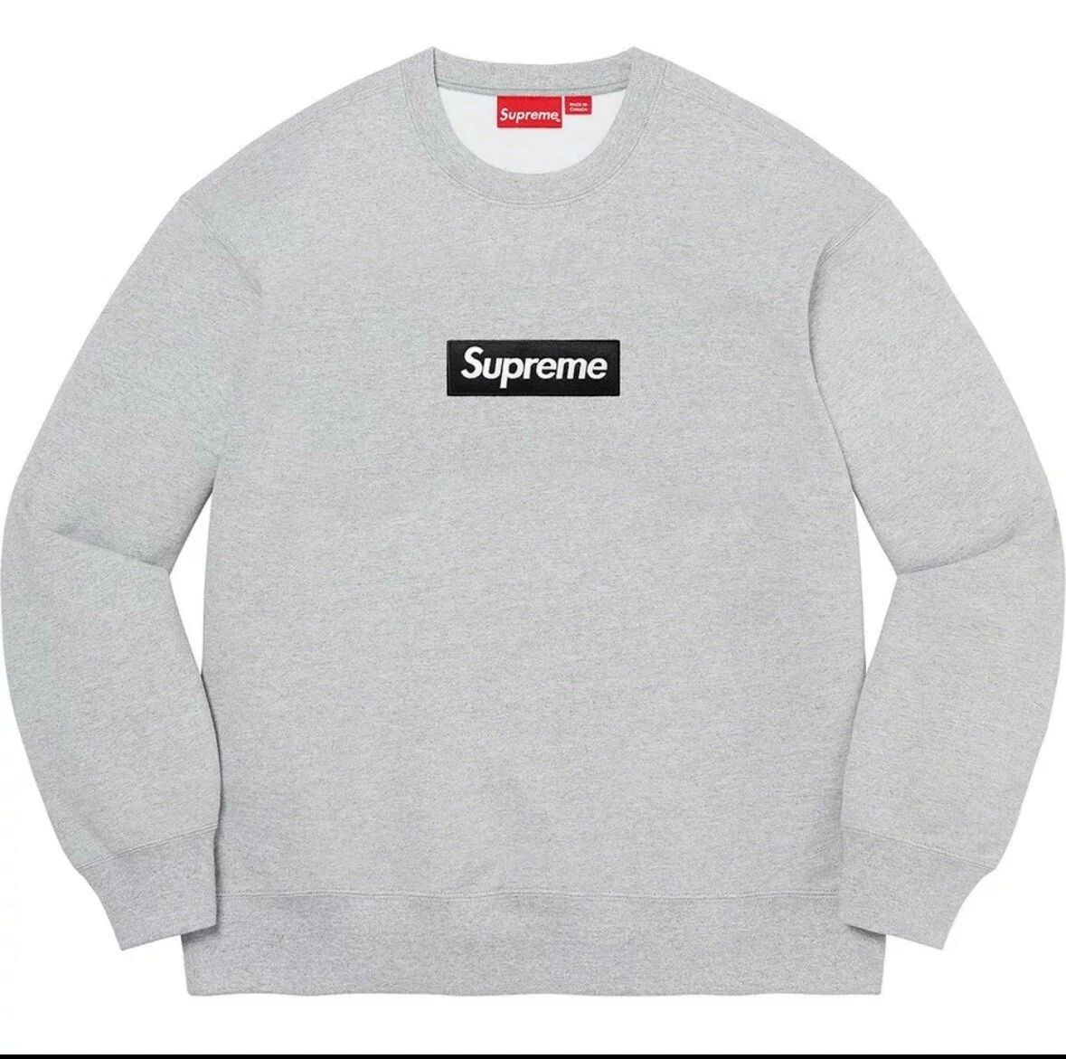 Sweat col rond logo Supreme Box   Petit   Gris bruyère   Automne/Hiver 2022