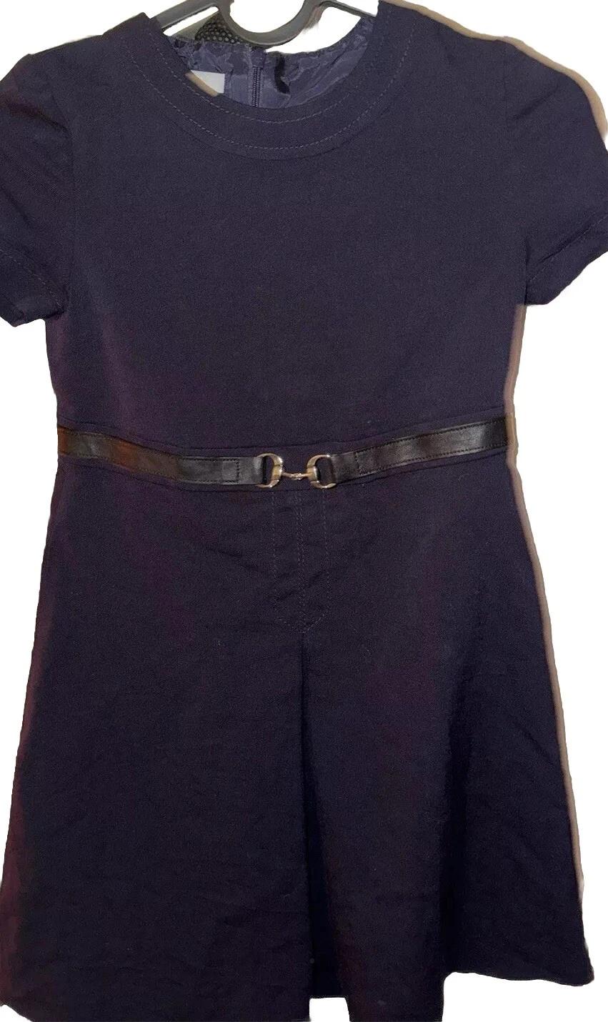Abito Gucci bambina blu navy plissettato linea A età 10 anni