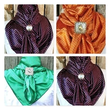 Wild Rag Scarf Western Cowboy Buckaroo Scarves Bandana Cowgirl Silky Dots