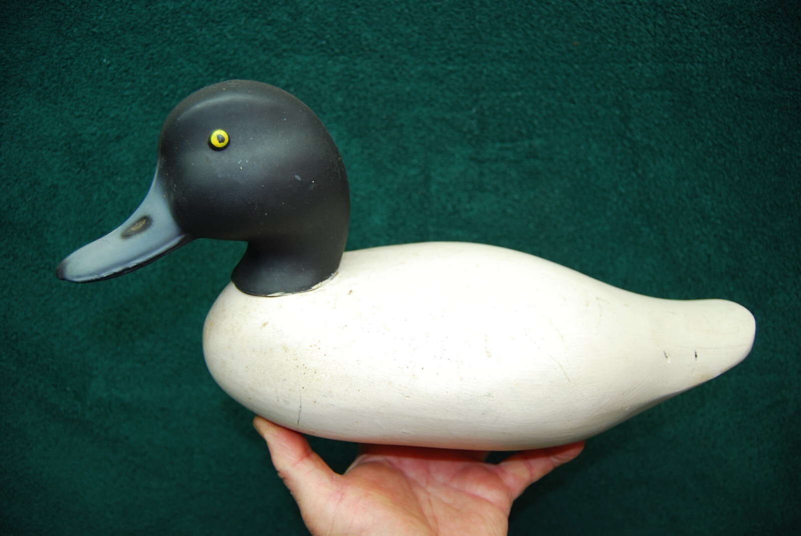 Vintage Wooden Solid Body Duck Decoy Unpainted w/ Plastic Head eBay