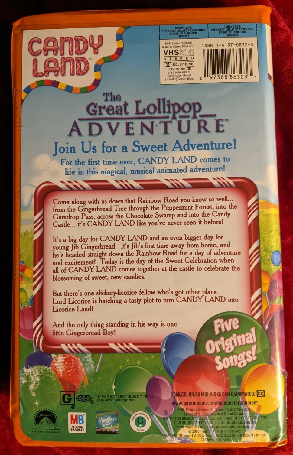 Candy Land The Great Lollipop Adventure (VHS, 2005) Tested
