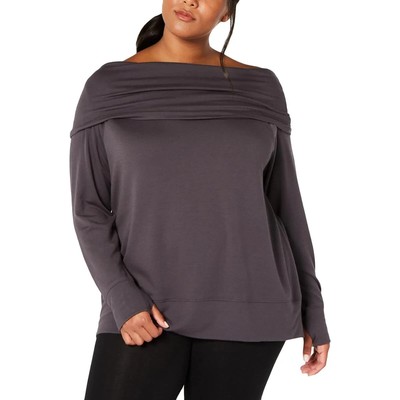 Ideology Off-The-Shoulder Sweatshirt Deep Grey, Größe 3X - UVP 42,99£ Ausverkauf