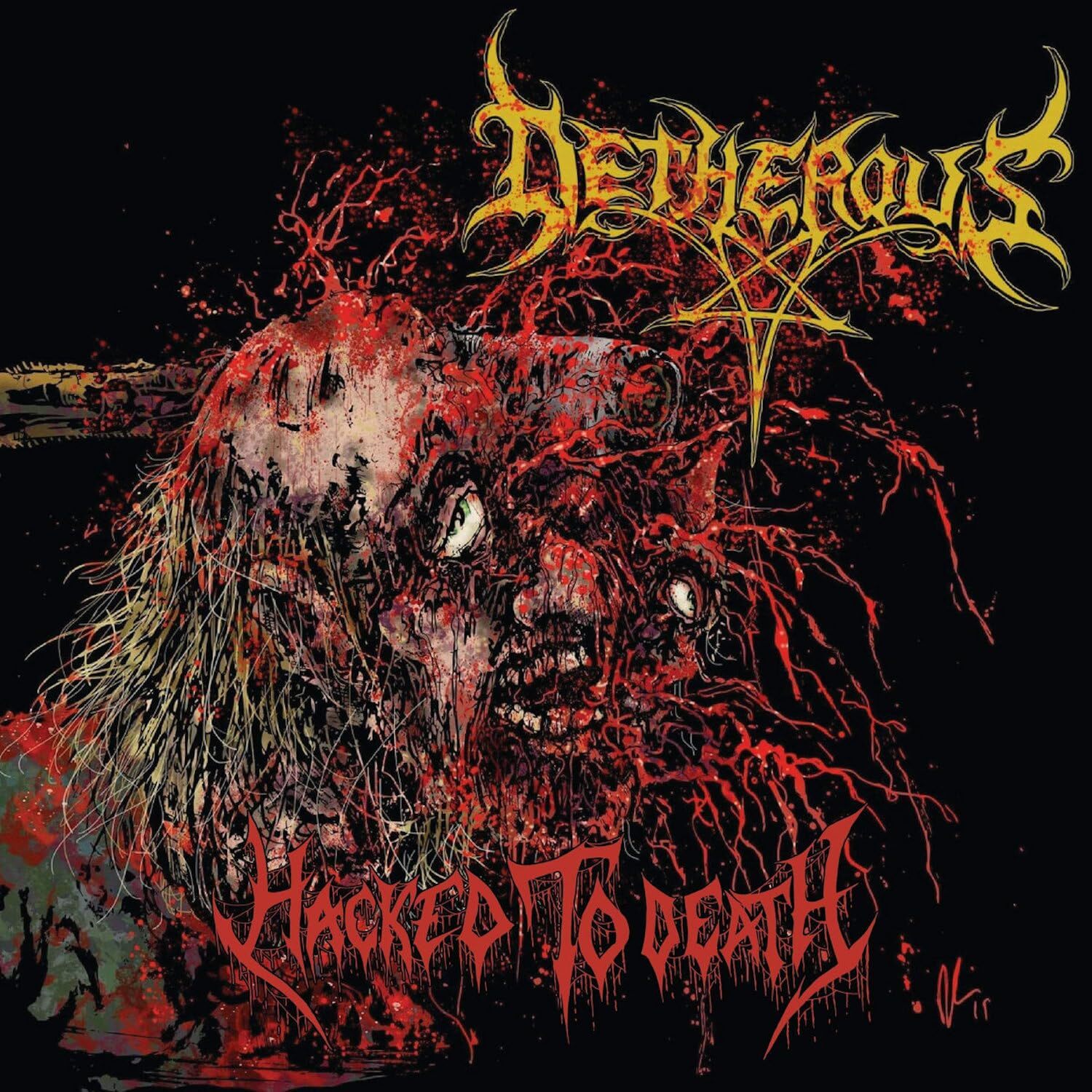 Detherous Hacked To Death Red & Yellow Color Merge (Vinyl LP)