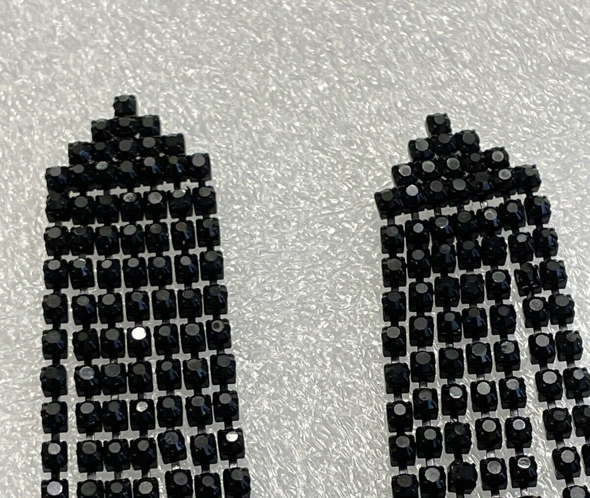 Sparkling long black cascade statement earrings - image 3