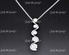 14k Solid White gold Natural Diamond Journey pendant 1.25 ct cluster made in USA — photo 3