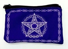 Amazing Pentacle Purple Wiccan Pentagram Purse Coin Zipper Wicca Bag Pentacle