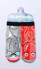 Pals Unisex Toddlers' Shark & Octopus Mismatched Grip Socks ZG3 Multi Size 2T-7T