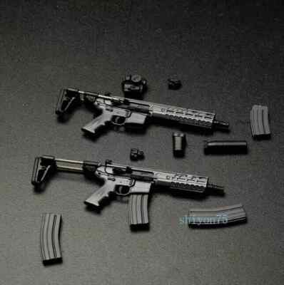 Lot De 2 Mini Pistolets Plastique échelle 1/12 Pour Figurines 6" - Accessoires Special Forces MCX