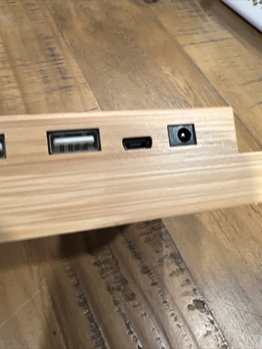 Bamboo Desktop Organizer Charging Station for Multiple Devices no cable - Picture 7 of 8